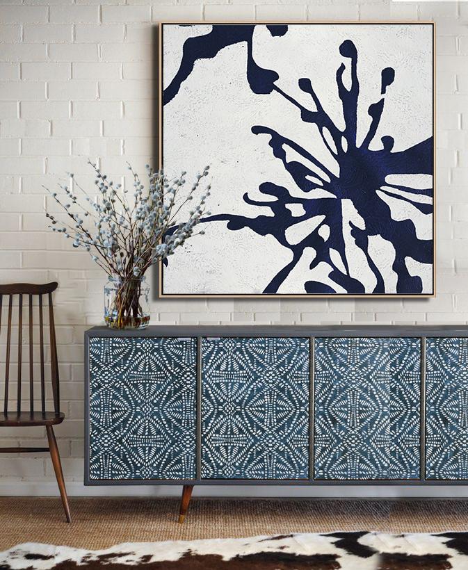 Navy Blue Minimalist Painting #NV284A